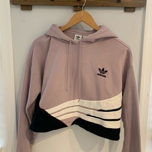 Adidas Mauve cropped hoodie